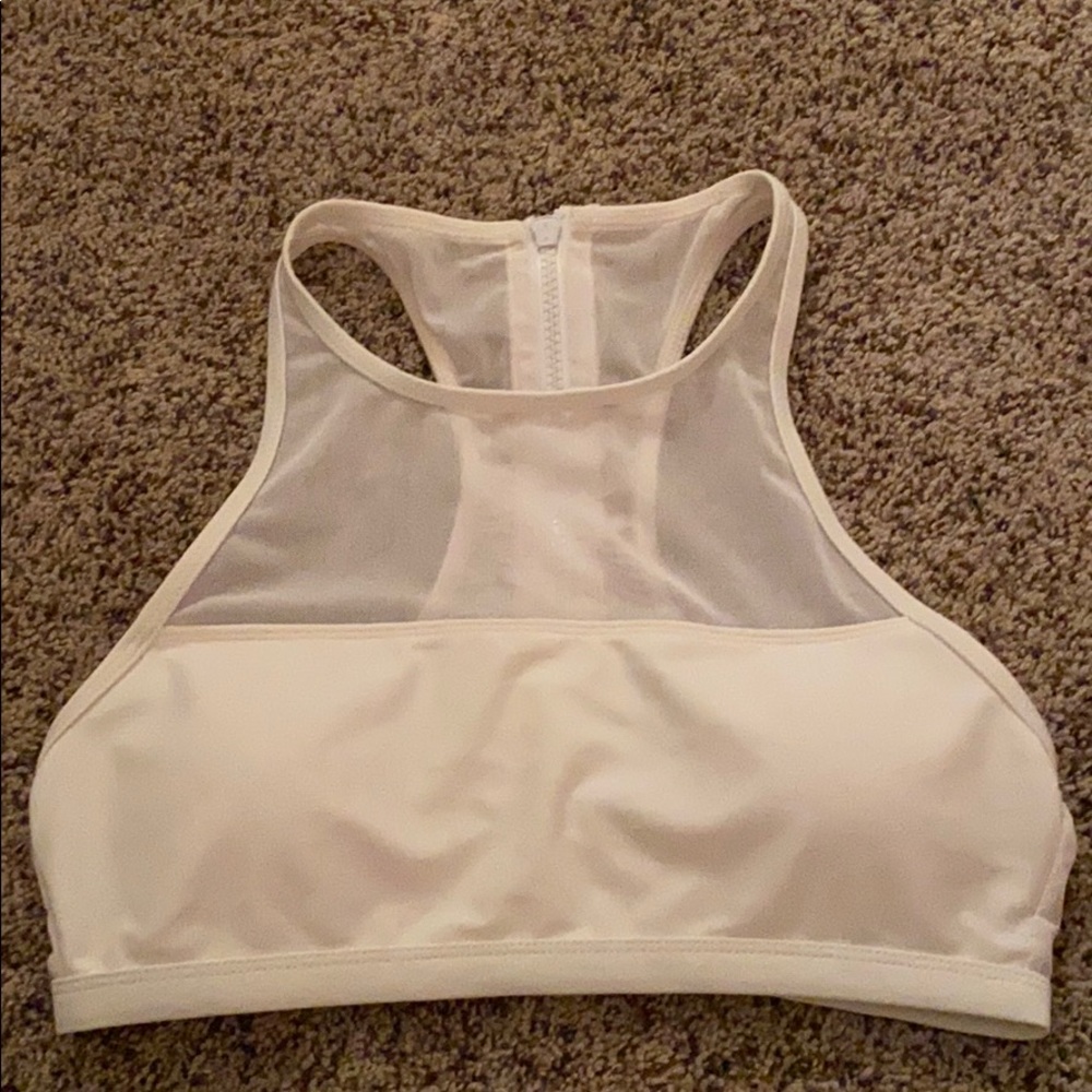 white halter bikini top